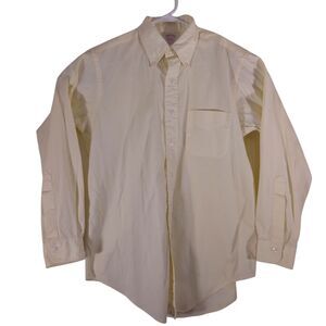 Brooks Brothers Makers vintage dress shirt mens M Medium 15.5 2 yellow made USA